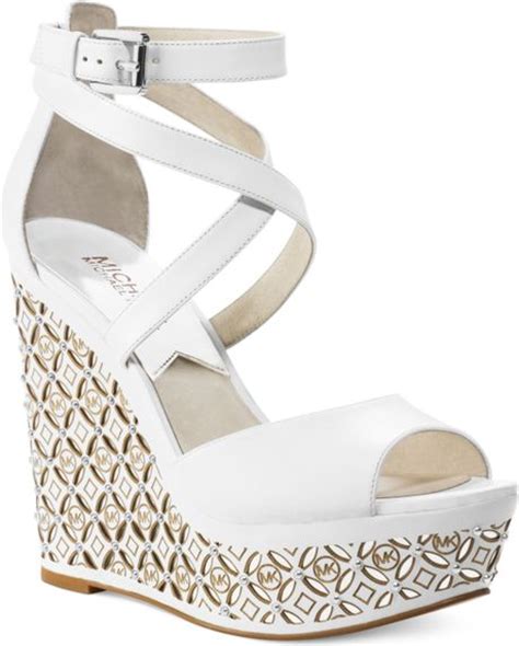 michael kors women's celena wedges optic white|MICHAEL MICHAEL KORS Women's Celena Wedge (Optic .